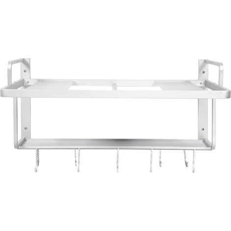Eosnow Space Aluminium Doppelschichten hängen Mikrowellenofen Rack Ständer Küche Lagerregal Organizer