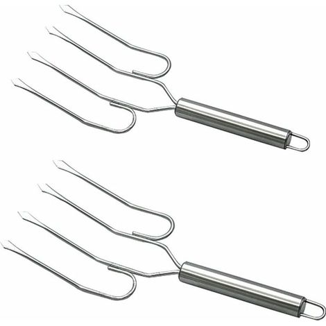 Stainless steel turkey fork and hot food lifters chicken fur fork bbq tool, 2 pcs set