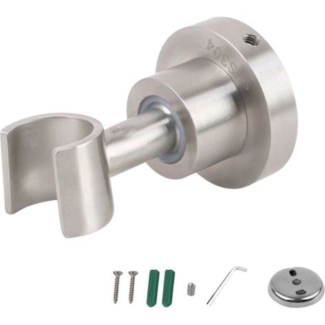 Support de pommeau de douche, en acier inoxydable, support de pommeau de douche rotatif et réglable (1/4)