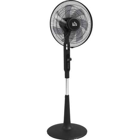 Ventilatore a piantana Ø 42 cm 40 W 3 modalità 28 velocità, funzione antizanzare, altezza regolabile, oscillazione a 75°, nero