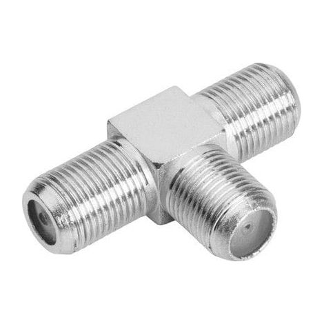 Adaptador F hembra a 2x F hembra tipo T  Gris (1/4)