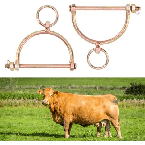 2 Stück Rindernasenringe, Edelstahl – Halbhakenförmige Nasenringe für Nutztiere auf Bauernhöfen und Ranches (1/5)