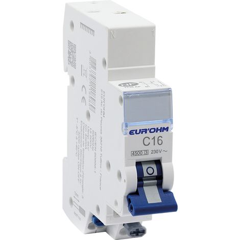 Interruttore automatico PH+N 16A 4,5kA curva C - EUROHM - 20316 (1/2)