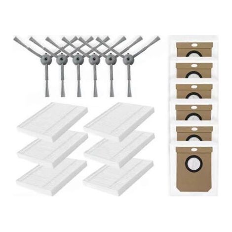 18 pièces pour aspirateur Eufy G50 Hybrid / L60 Hybrid / L60 Hybrid SES : brosse latérale, filtre et sac à poussière.