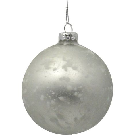PALLINA IN VETRO ARGENTO BIANCO DIAMETRO 8 CM