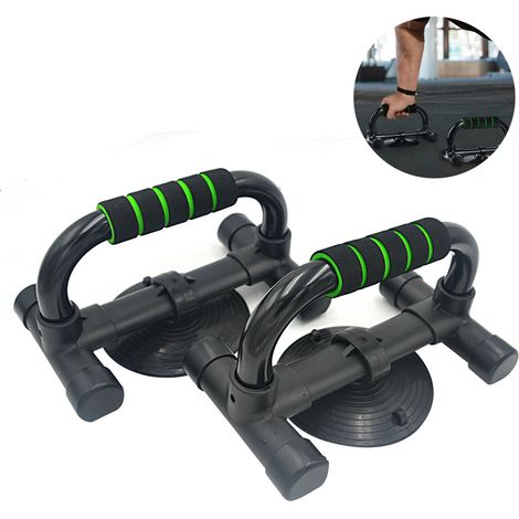 Push Up Bars - Steel Frame with Suction Cup Base - Adjustable Fitness Handles for Home Gym - Pair (1/5)