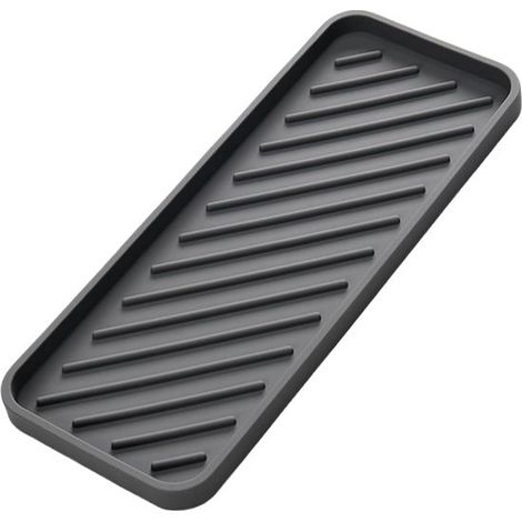 Tapis d'évier - 30,5 x 12 cm - Gris - Silicone - Accessoires de cuisine - Ce tapis protège votre évier et votre vaisselle des rayures et des chocs (1/5)