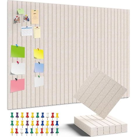 90 x 60 cm Beige Adhesive Felt Wall Board Cork (1/5)