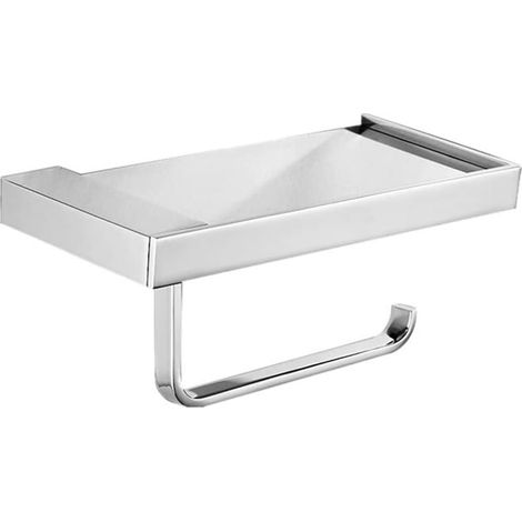 Paper Holder with Phone Shelf Tissue Roll Hanger Stainless