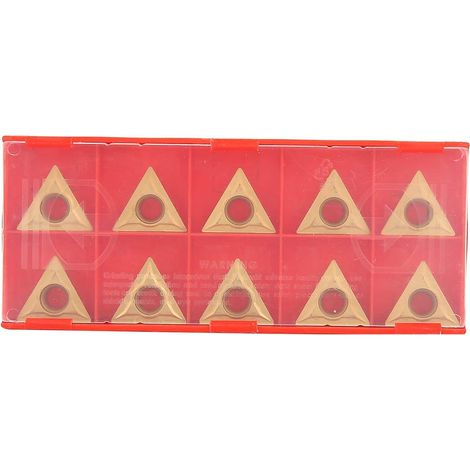 Outil Tournage Filtage pour Acier, Plaquette Carbure, Inserts de Tour Triangulaires Outil de Tournage Triangulaire en Carbure Semi-fini 10pcs TCMT 16T304 (1/5)