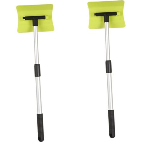 Lot de 2 mini-balais d'urgence pour voiture, mousse, déneigement, pelle à neige, dégivrage (vert) (1/5)