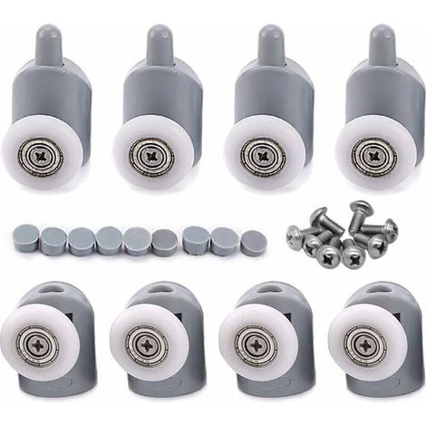 Candyse 23mm 8 Pcs Galet Rouleau Roulette Roue pour Porte de Douche, Roulettes Coulissantes Porte Salle de Bain (1/5)