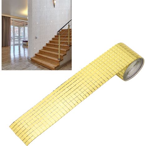 Stickers muraux mosaïque auto-adhésifs, 1600 pièces, stickers miroir en verre créatifs à faire soi-même, décoration intérieure, stickers KTV, dorés. (1/5)