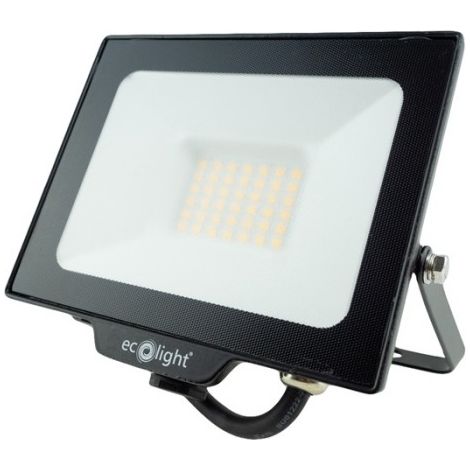 Faro LED Ecolight NL-1 30W 4000K 2700lm IP65 nero EC20183 (1/2)