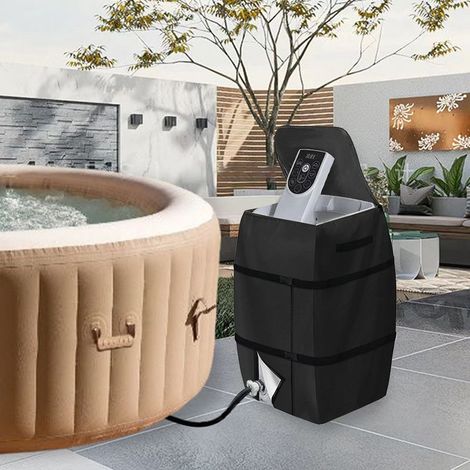 Housse de Protection pour Pompe de Spa 420D Oxford Argenté Résistant à l'eau et au Vent avec Fermeture Zippée et Pochette de Stockage (1/5)
