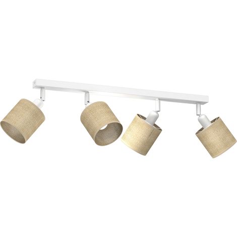 Rampe blanche 4 spots jute orientables E27 Luminex