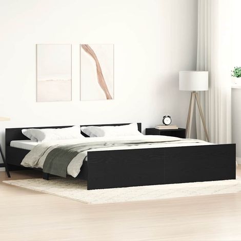 Estructura de cama sin colchón roble negro 200x200 cm (1/5)