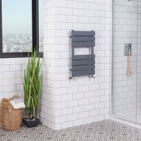 WarmeHaus Sand Grey Flat Panel Heated Towel Rail 650x400mm