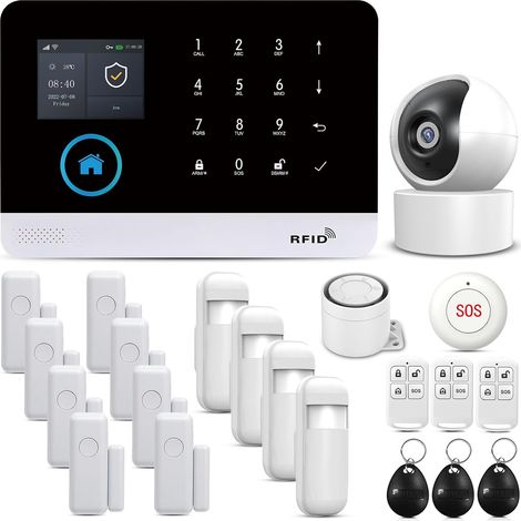 PGST Système d'Alarme Maison Connecté WiFi/GSM avec Caméra 1080p, Capteurs et Compatible Tuya/Alexa/Google (1/5)