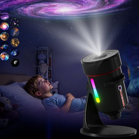Projecteur rétractable noir (projection HD + bruit blanc pour favoriser le sommeil), enceinte à bruit blanc, cadeau ciel (1/5)