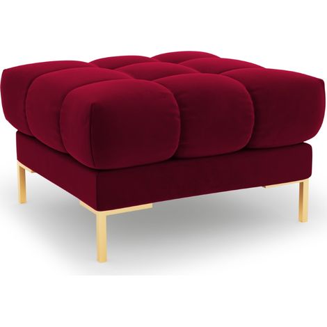 Pouf en velours rouge (1/5)
