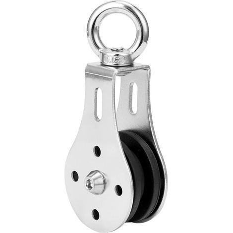 Block Pulley, 360° Rotating Traction Wheel, Stainless Steel Block Pulley, 300 kg Load Capacity, Fitness Accessories (1/5)