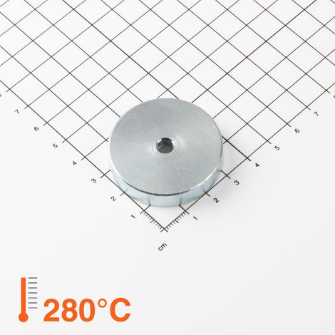 Magna-C Samarium-Cobalt Flachgreifer Ø40x8mm mit konischer Senkung (1/4)