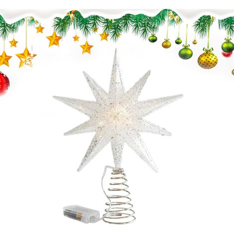 Étoile De Noël Lumineuse pour La Cime du Sapin Décorations De d'arbre Étoile De Décoration Pour Le Du Sapin De Noël Pour Nouvel An Bureau Maison Bar Boutique (1/5)