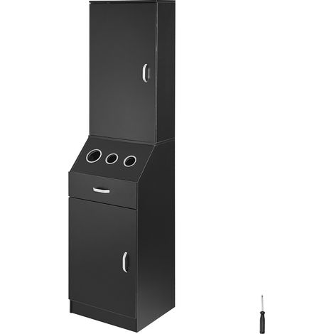 VEVOR Estación de Salón de Belleza, Gabinete de Almacenamiento de Salón, Juego de Estación de Estilista, con 3 Soportes para Secadores de Pelo, Gabinetes y un Cajón, para Salón, Spa, Peluquería