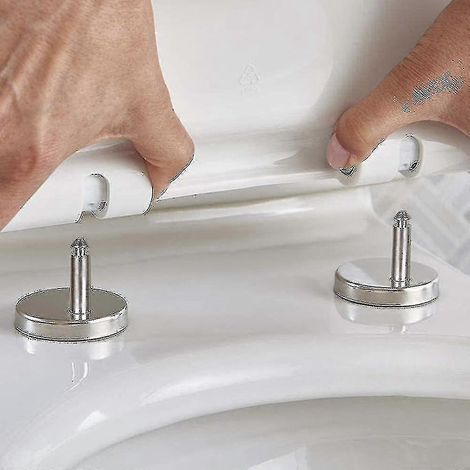 Kit de réparation universel pour charnières de siège de toilette - 1 paire de boulons de fixation supérieurs et de vis d'expansion pour assurer une installation sécurisée. (1/3)