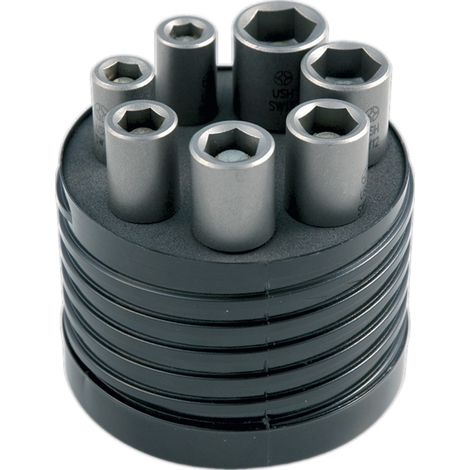 COFFRET 7 DOUILLES IMPACT MAGNETIQUES 6 PANS/50MM - 53007 - LEMAN (1/4)