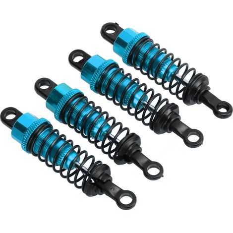 Lot de 4 amortisseurs métalliques de 64 mm avec fixation pour pièces de rechange WPL RC (bleu) (1/5)