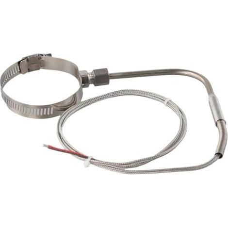Sonde thermocouple EGT à angle droit de type K avec blindage en maille d'acier inoxydable 80 x 5 mm et câble isolé en fibre de verre pour une détection fiable de la température (1/5)