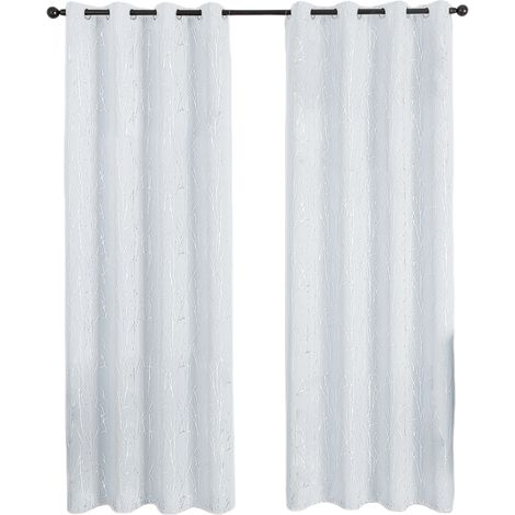 Rideaux occultants argentés, rideaux isolants thermiques, adaptés à la chambre et au salon (2 pièces, 132 x 274 cm).