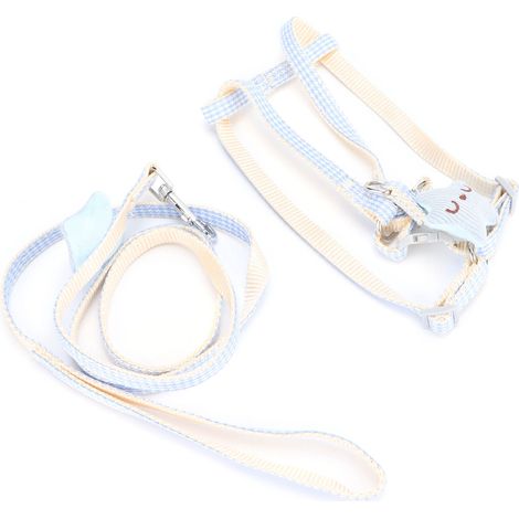 Harnais pour animaux avec laisse, réglable, en maille douce et respirante. Facile à contrôler pour chats de petite, moyenne et grande taille. Bleu, 1 cm. (1/5)