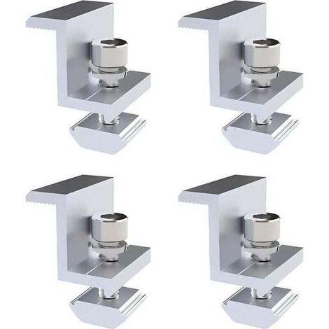 Paquet de 4 supports de panneau solaire, pince d'extrémité de 30 mm, support de panneau solaire, support Z, pince réglable, support de panneau solaire photovoltaïque photovoltaïque (1/5)