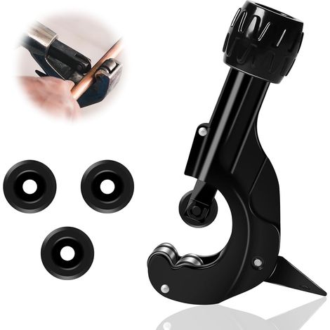 Cortador de tubos de cobre, cortador de tubos de acero inoxidable de 3-35 mm con 3 discos de corte de repuesto y cuchilla desbarbadora para cortar tubos de cobre, PVC, aluminio y acero inoxidable. (1/5)