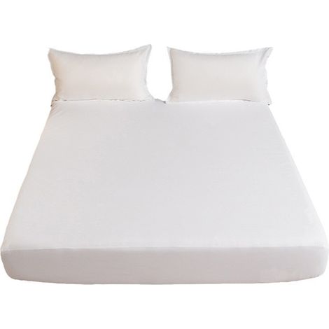 sábana bajera ajustable de algodón, con bolsillo de 28 cm de profundidad, borde elástico, lavable a máquina, para dormitorio de estudiante. (1/5)