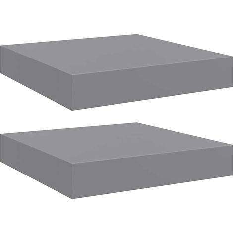 Maison Exclusive - Schweberegale 2 Stk. Grau 23x23,5x3,8 cm MDF