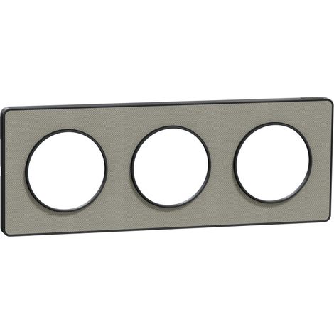 SCHNEIDER ODACE TOUCH PLAQUE TRIPLE KVADRAT PERLE AVEC LISERÉ ANTHRACITE - S540806KG