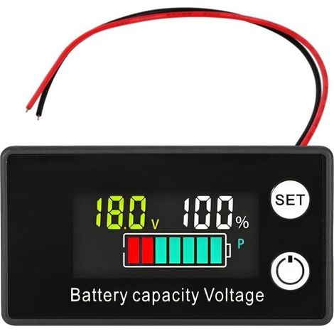 Battery Tester, DC 12V 24V 36V 48V 72V Battery Temperature Meter, Alarm, Battery Tester, Lead Acid Battery Charge Indicator, Lithium Ion Battery Indicator (1/5)