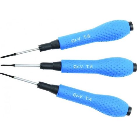 Jeu de Tournevis de Précision Profil en T Torx T4/T5/T6 - 3 pcs - Précision et Ergonomie, Acier - D-Work