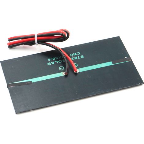 Panneau de colle de production d'énergie solaire 6V1W + 30CM de fil rouge et noir, production de panneaux solaires à monter soi-même (2 pièces) (1/2)