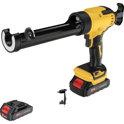 Pistola de calafateo, ajustable a 6 velocidades, luz LED, con 1 batería. (1/2)