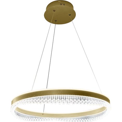 Moderne goldene Pendelleuchte, dekorativer Ring, Ø 60 cm, neutrale Farbe, LED, 52 W, preciosa Milagro (1/5)