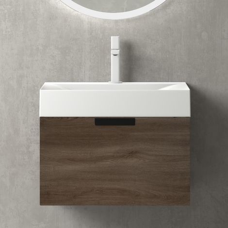 Mai & Mai Meuble de Salle de Bains Marron Meuble sous Vasque 60x35cm Meuble avec Lavabo (1/5)