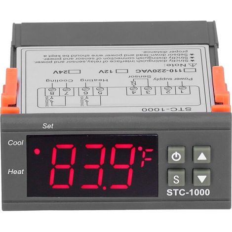 Régulateur de température numérique STC-1000 – Plage de -50 à 110 ℃ – Précision ±1 ℃ – Capteur NTC avec alarme sonore et visuelle (1/5)