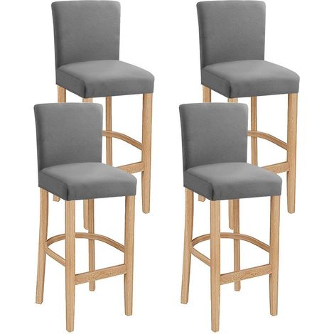 Barhocker-Bezüge 4er-Set, Stretch, waschbar, abnehmbar, hellgrau (1/5)