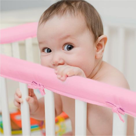 3pcs Padded Cot Bumper Safety Rail Cover Soft Teething Rail Protection Band Anti-collision Baby Bed Decoration Protective Cover for Baby Crib (1/5)