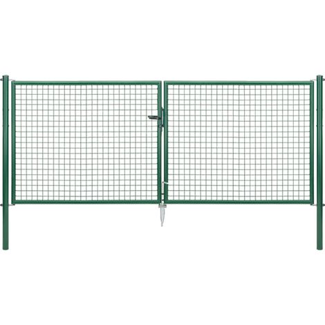 ALBERTS Wellengitter-Doppeltor, zinkp.grün Kst.b., B Mitte-Mitte Pf.2988mm, H1250mm (1/5)